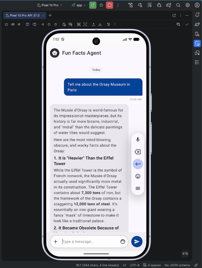 Fun Facts Android app with an agent written in ADK for Kotlin