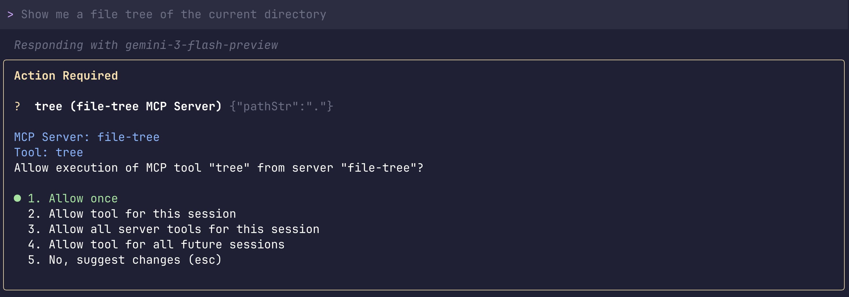 Gemini CLI MCP Tool Call Approval