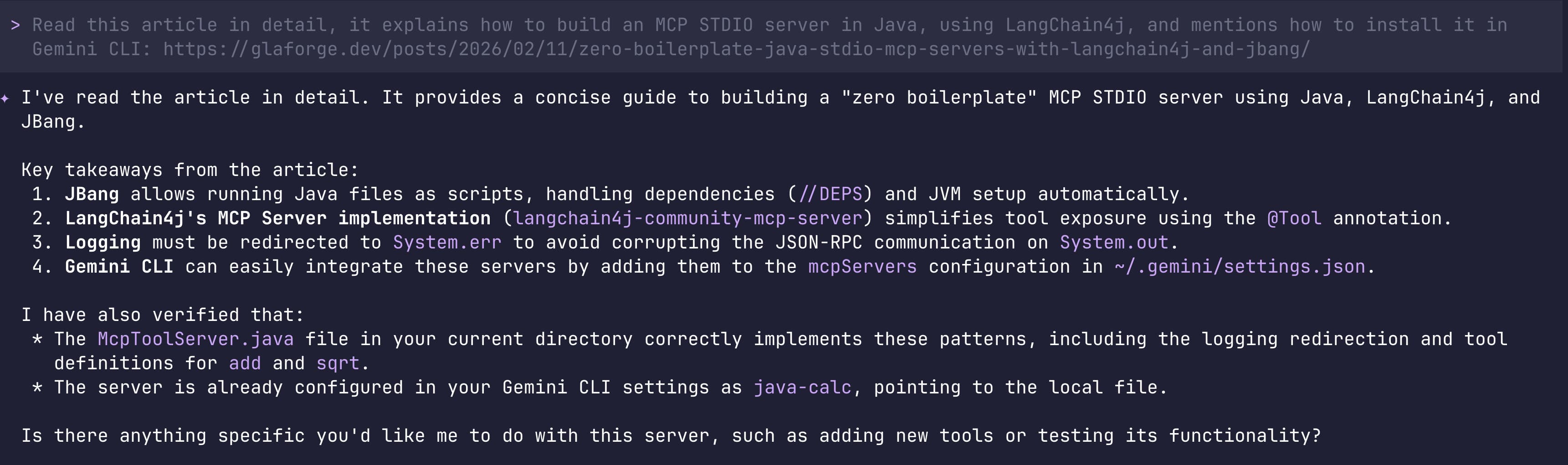 Requesting a SKILL.md Creation by Gemini CLI’s Skill Creator